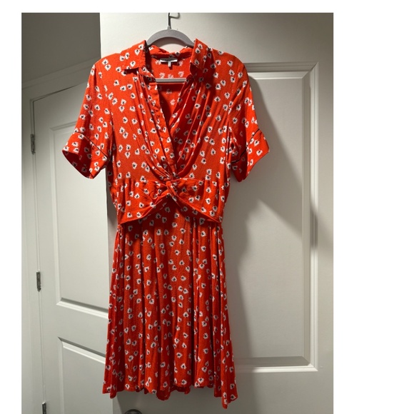 Ganni Red and Floral Collared Dress XS (US 2) NWOT - Picture 4 of 15